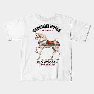 Carousel Horse Antique Style Kids T-Shirt